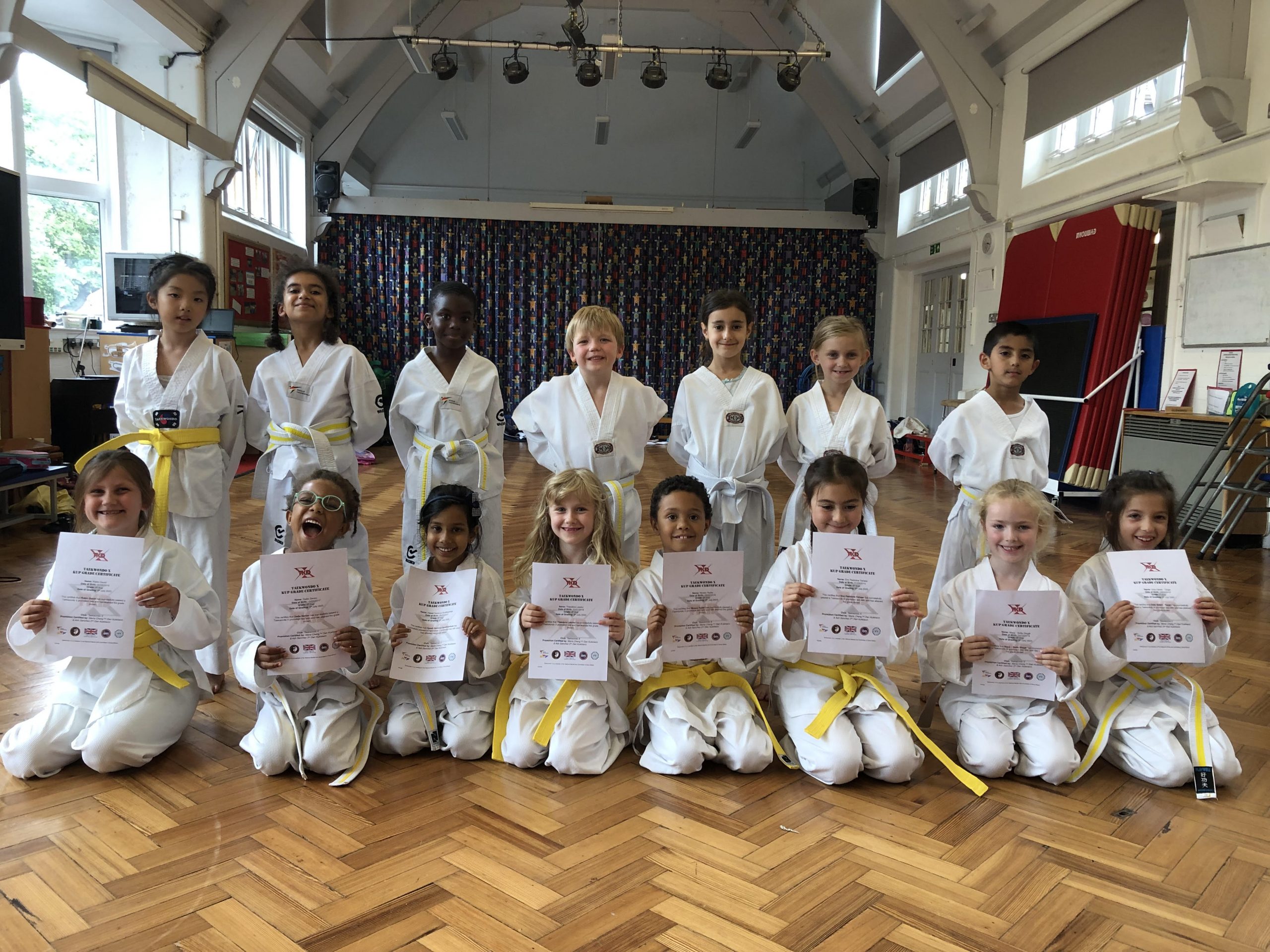 Children taking part in a Taekwondo X after-school club.
